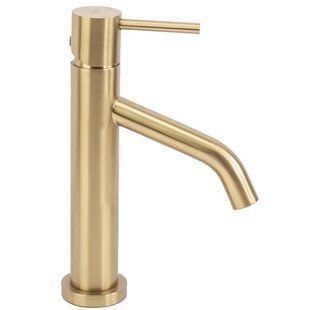 Смеситель для раковины (умывальника) REA LEVEL BRUSHED GOLD матовое золото низкий фото