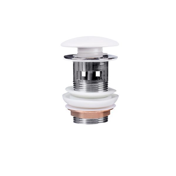 Донний клапан Pop-up для біде з переливом 70х70х227.5mm White Qtap фото