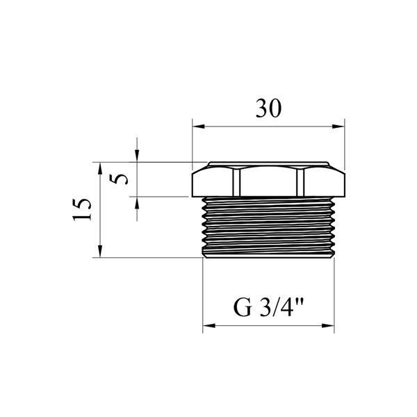 Заглушка посилена LexLine 3/4" РЗ латунна УК1092-В фото
