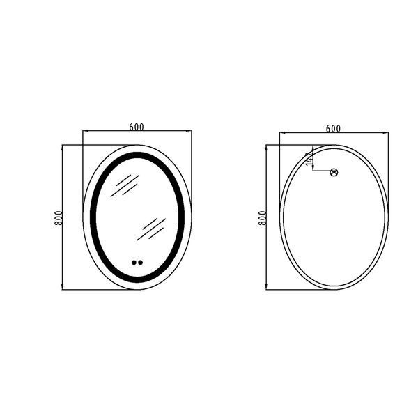 Дзеркало Lidz Vida 800х600 з LED-підсвічуванням Touch, з антизапотіванням, з димером, рег. яскравості LD78LF6080 фото