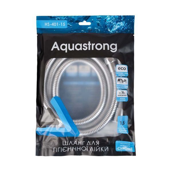 Шланг для гигиенической лейки 150 см Aquastrong хром нержавейка 1.5 м (HS-401-15) фото