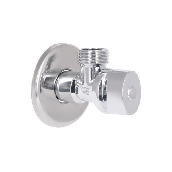 Кран приладовий кутовий 1/2"х1/2" хром, кульовий Thermo Alliance Standart SF340W1515 фото