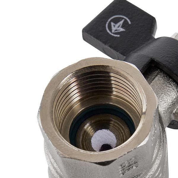 Кран кульовий 1/2" ВЗ для води (метелик) Raftec Black DRB11 фото