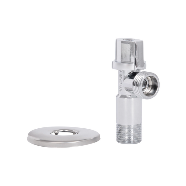 Кран приладовий кутовий 1/2"х1/2" хром, кульовий Thermo Alliance Standart SF340W1515 фото