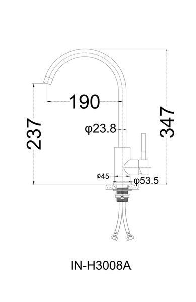 Смеситель для кухни Perla Oceli черный гранит (PSS101SB) фото