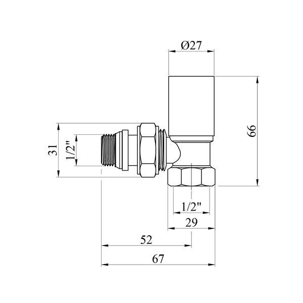 Комплект радиаторных угловых кранов верхние Karro 1/2" ВН белые KR32000 фото