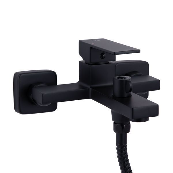 Смеситель для ванны Qtap Gemini (c душевым гарнитуром) QTGEM259BLM45682 Black Matt фото