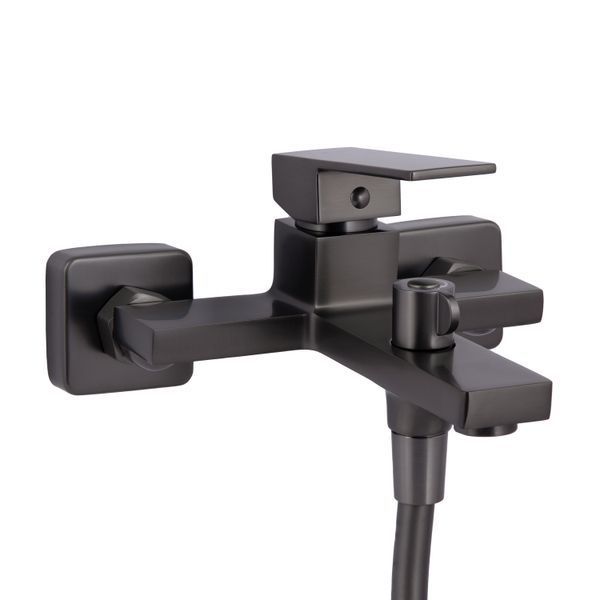 Змішувач для ванни Qtap Gemini (з душовим гарнітуром) QTGEM259GMB45684 Gunmetal Black PVD фото