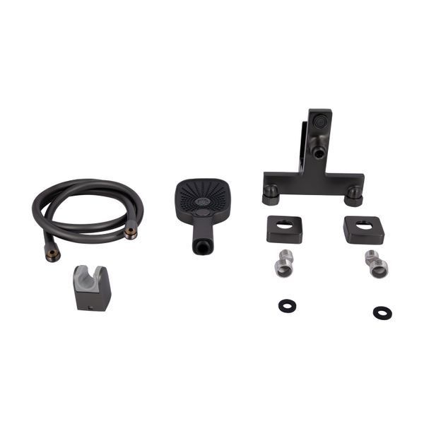Змішувач для ванни Qtap Gemini (з душовим гарнітуром) QTGEM259GMB45684 Gunmetal Black PVD фото