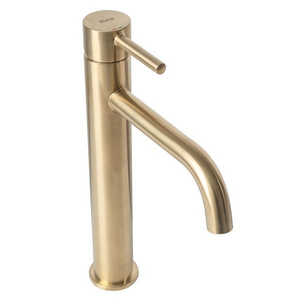 Змішувач для раковини (умивальника) REA LUNGO BRUSHED GOLD високий фото