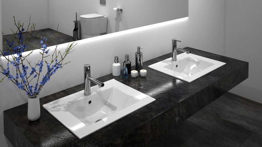 Умивальник (раковина) REA DAFNE 60 WHITE білий врізний фото