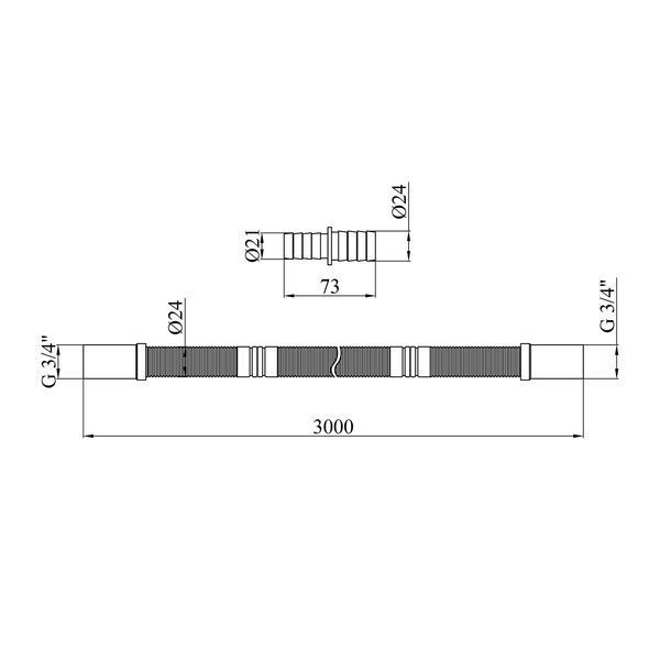 Шланг сливной для стиральной машины Kroner KRP - DR300 300 см фото