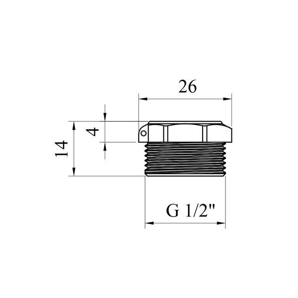Заглушка усиленная под пломбу LexLine 1/2" РН латунная УК1004-В фото