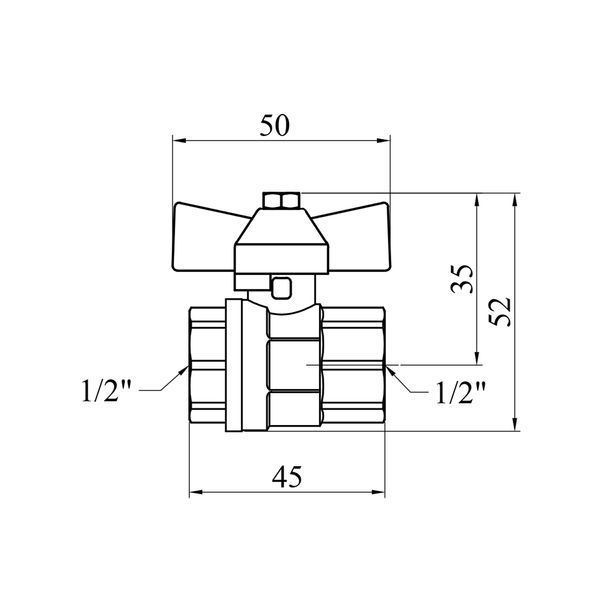 Кран шаровой Valves 1/2" ВВ PN30 синяя бабочка фото