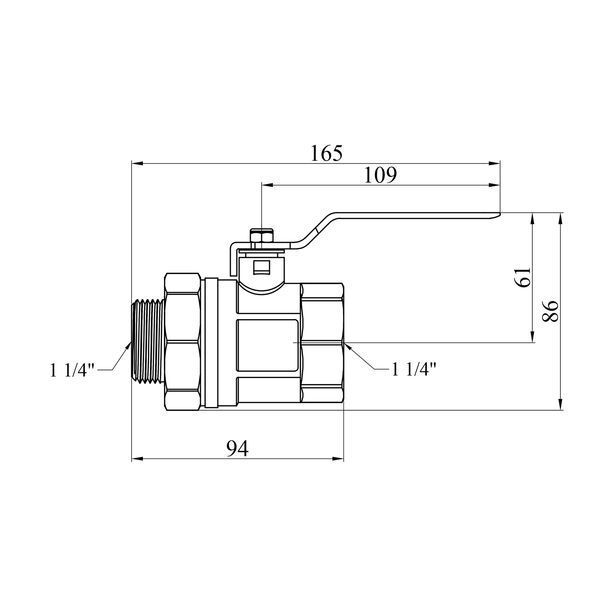 Кран-американка STA 1 1/4" ВН PN25 ручка, латунный фото