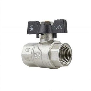 Кран шаровый 3/4" ВВ для воды (бабочка) Raftec Black DRB2 фото