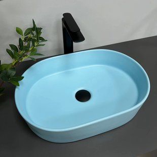 Умивальник (раковина) VBI VERONA 50 BLUE MATT накладний фото