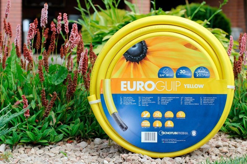 Шланг садовий Tecnotubi Euro Guip Yellow для поливу діаметр 1/2 дюйма, довжина 25 м (EGY 1/2 25) фото