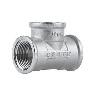 Трійник редукційний латунний 3/4"х1/2"х3/4" ВВВ нікель Icma №1203 фото