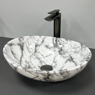 Умивальник (раковина) VBI PARMA STATUARIO BLACK VEINS накладний фото