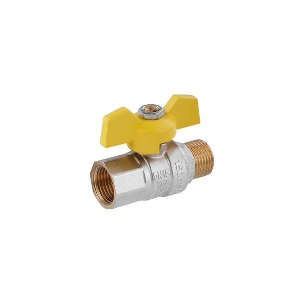 Кран шаровой STA "LB" 1/2" ВН PN40 желтая бабочка, никелированный фото