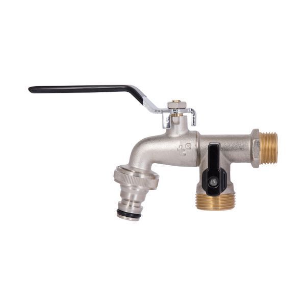 Кран для поливу 1/2" ЗР кульовий, латунний на 2 виходи (3/4"), Thermo Alliance SD141W15 фото