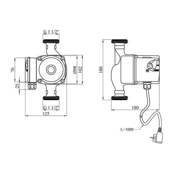 Насос циркуляційний Agua GPD 25/4-180 фото
