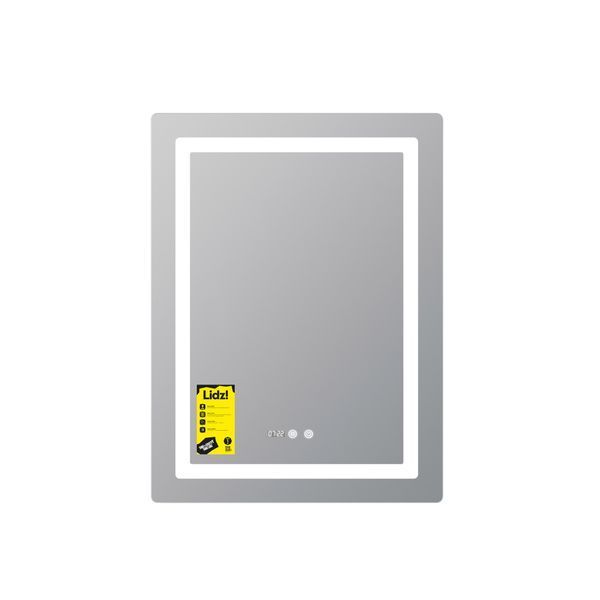 Дзеркало Lidz Kubis (KU2) 600х800 з годинником, з LED-підсвічуванням Touch, з антизапотіванням, з димером, рег. яскравості LDKU600800CL49280 фото