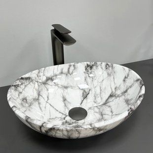 Умивальник (раковина) VBI PARMA STATUARIO GRAY VEINS накладний фото