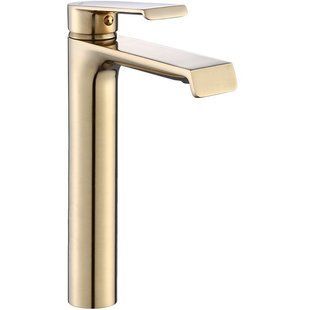Змішувач для раковини (умивальника) REA HASS BRUSHED GOLD високий фото