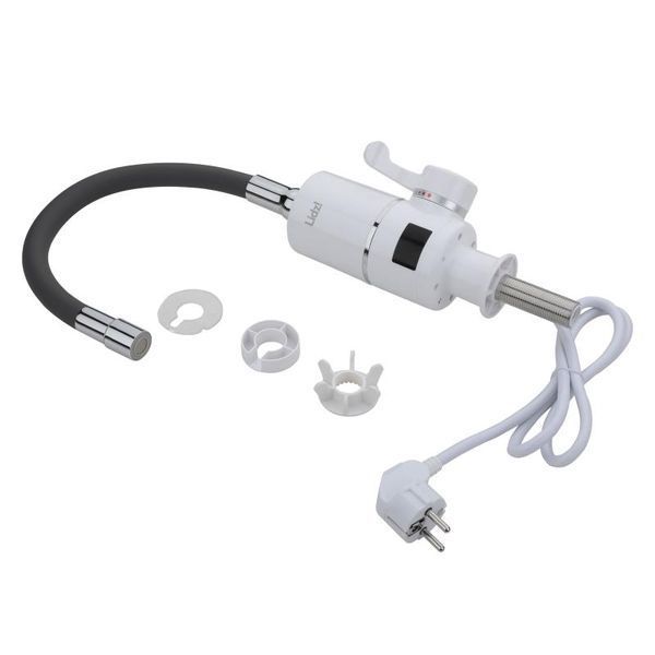 Проточный кран-водонагреватель с гибким изливом для кухни Lidz Warm 065 LDWAR065BLA49095 White/Black фото