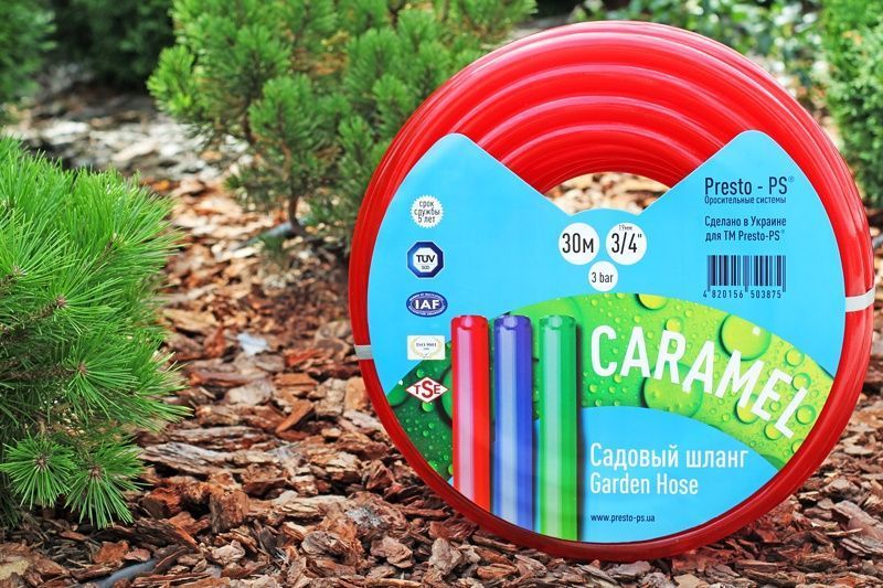 Шланг поливальний Presto-PS силікон садовий Caramel (червоний) діаметр 1/2 дюйма, довжина 50 м (CAR R-1/2 50) фото
