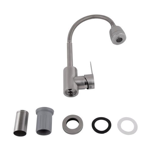 Смеситель для кухни Brinex Pure 015F41 с гибким изливом Nickel BRIPUR015F41NKL фото