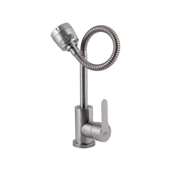 Смеситель для кухни Brinex Pure 015F41 с гибким изливом Nickel BRIPUR015F41NKL фото
