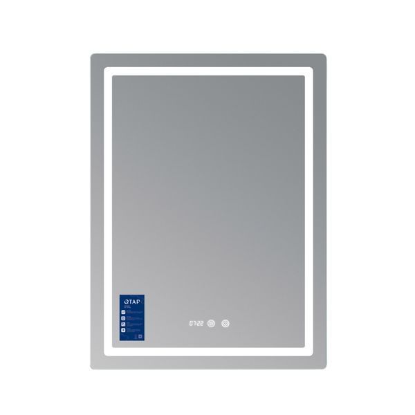 Дзеркало Qtap Mideya (MI2) 600х800 з годинником, з LED-підсвічуванням Touch, з антизапотіванням, димером, рег. яскравості QTMID100080049267 фото