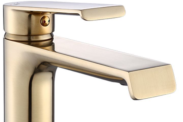 Змішувач для раковини (умивальника) REA HASS BRUSHED GOLD низький фото