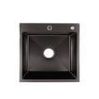 Мойка для кухни интегрированная Lidz Handmade H5050B (LDH5050BPVD43619) Brushed Black PVD 3,0/0,8 мм