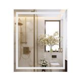 Зеркало Qtap Mideya 700х800 с LED-подсветкой Touch, с антизапотеванием, с часами, диммером, рег. яркости QT2078DCF7080W фото