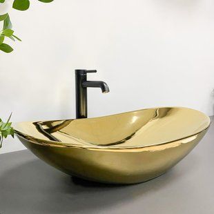 Умивальник (раковина) VBI TURIN GOLD накладний фото