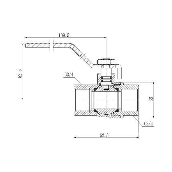 Кран кульовий SD Forte 3/4" ВР для газа (ручка) SF600G20 фото