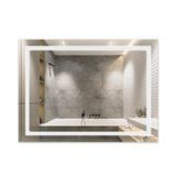 Зеркало Qtap Mideya (DC-F904) 800х600 с LED-подсветкой Touch, с антизапотеванием, с часами, диммером, рег. яркости QT2078F904W фото