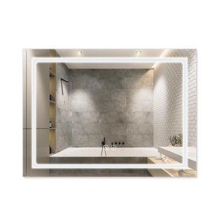 Дзеркало Qtap Mideya (DC-F904) 800х600 з LED-підсвічуванням Touch, з антизапотіванням, з годинником, димером, рег. яскравості QT2078F904W фото