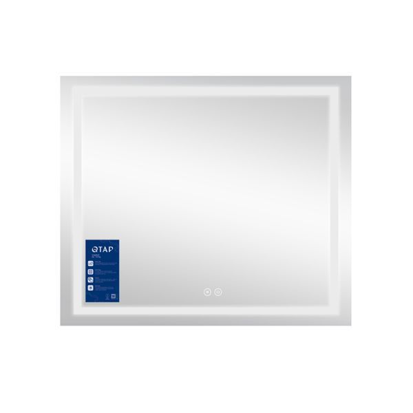 Дзеркало Qtap Mideya 800х700 з LED-підсвічуванням Touch, з антизапотіванням, з димером, рег. яскравості Reverse QT2078NCF8070W фото