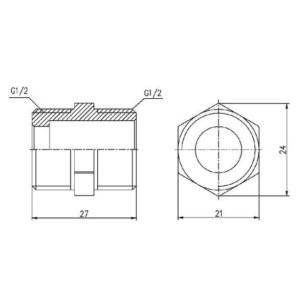 Ніпель латунний 1/2" нікель SD Forte SF35815 фото