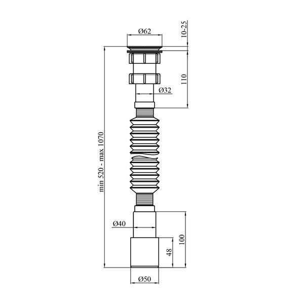 Гофросифон Kroner KRP - GS01P 1 1/2"х40/50 фото