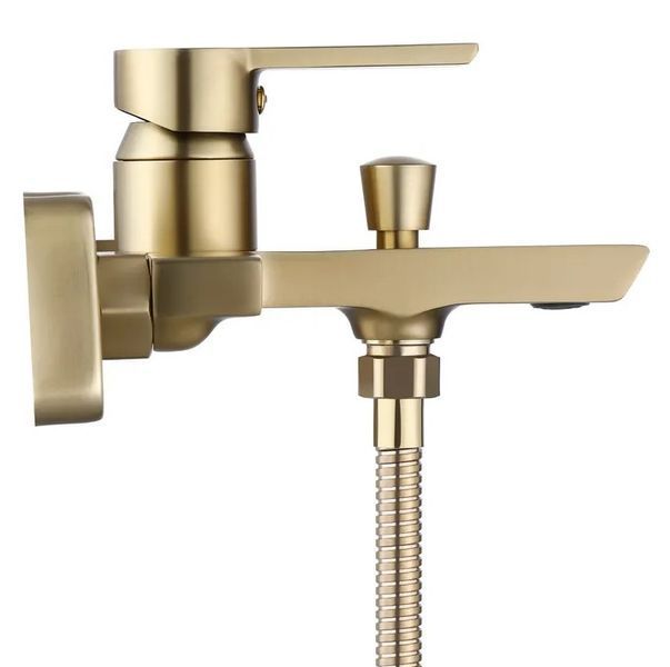 Смеситель для ванны и душа REA ARGUS BRUSHED GOLD настенный с изливом фото