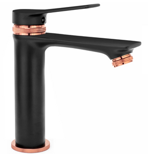 Змішувач для раковини (умивальника) REA VIRAL BLACK ROSE GOLD низький фото