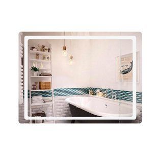 Дзеркало Qtap Mideya (DC-F908) 800х600 з LED-підсвічуванням Touch, з антизапотіванням, з годинником, димером, рег. яскравості QT2078F908W фото
