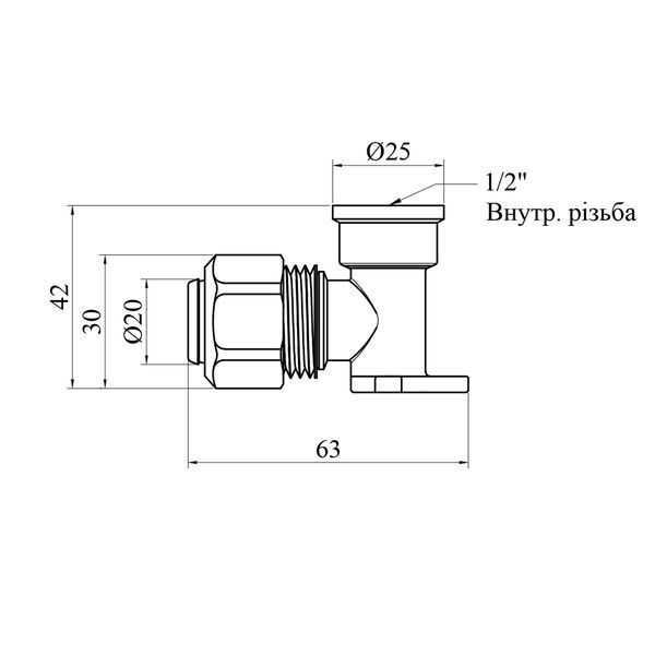 Колено настенное металлопластиковое Karro 20x1/2" РВ никелированное KR-0821 фото