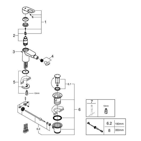 Смеситель для биде Grohe BauLoop 23338000 фото